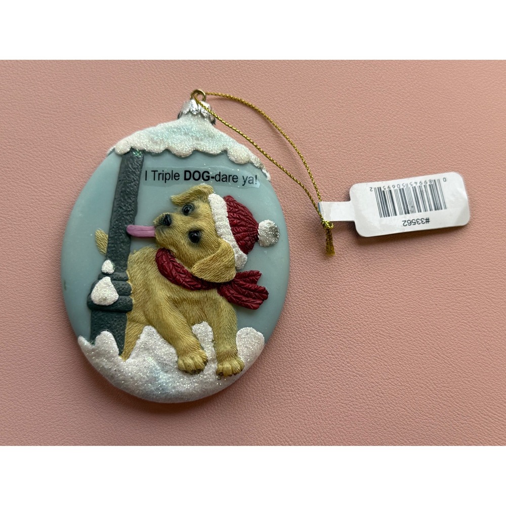 Roman Inc Dog Ornament Triple Dog Dare Ya Puppy 2012 A Christmas Story inspired